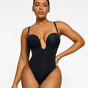 AirSlim® Deep Plunge Low-Back Thong Bodysuit by SHAPELLX